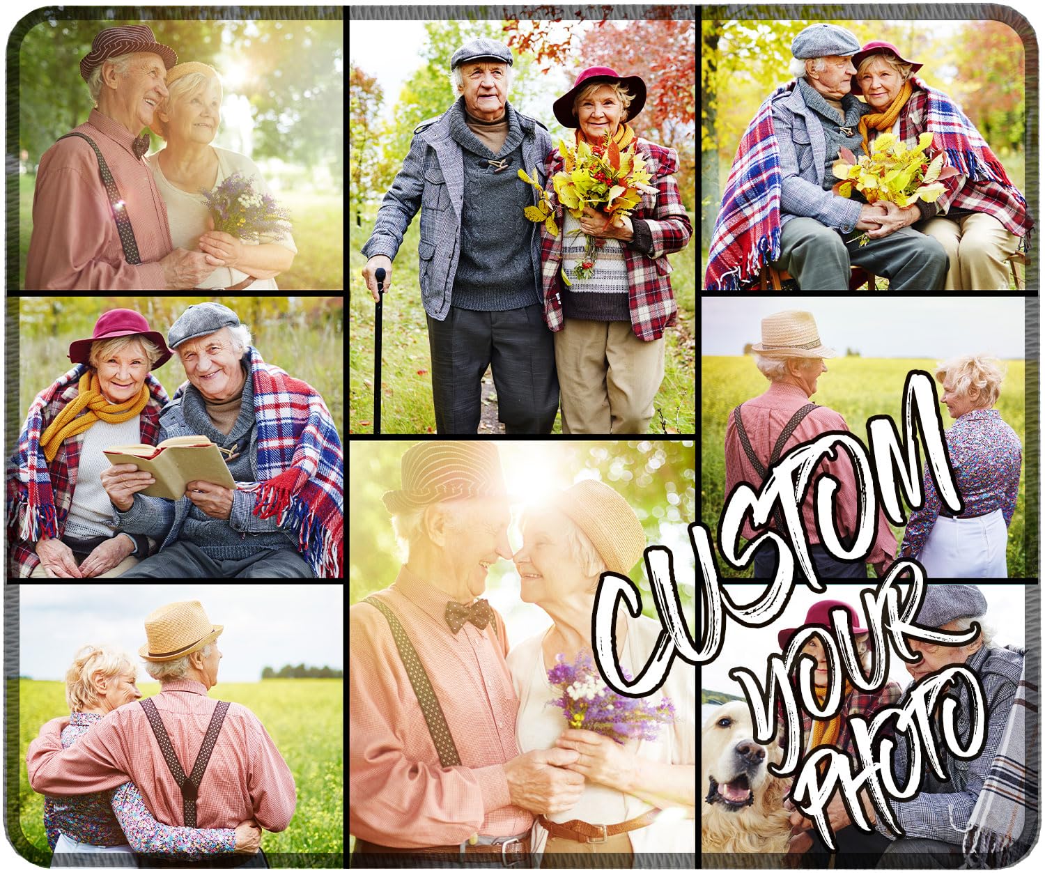 Personalized Mousepads with Photo Collage Custom Mouse pad Picture Text Office Accessories for Desk for Grandma Grandpa