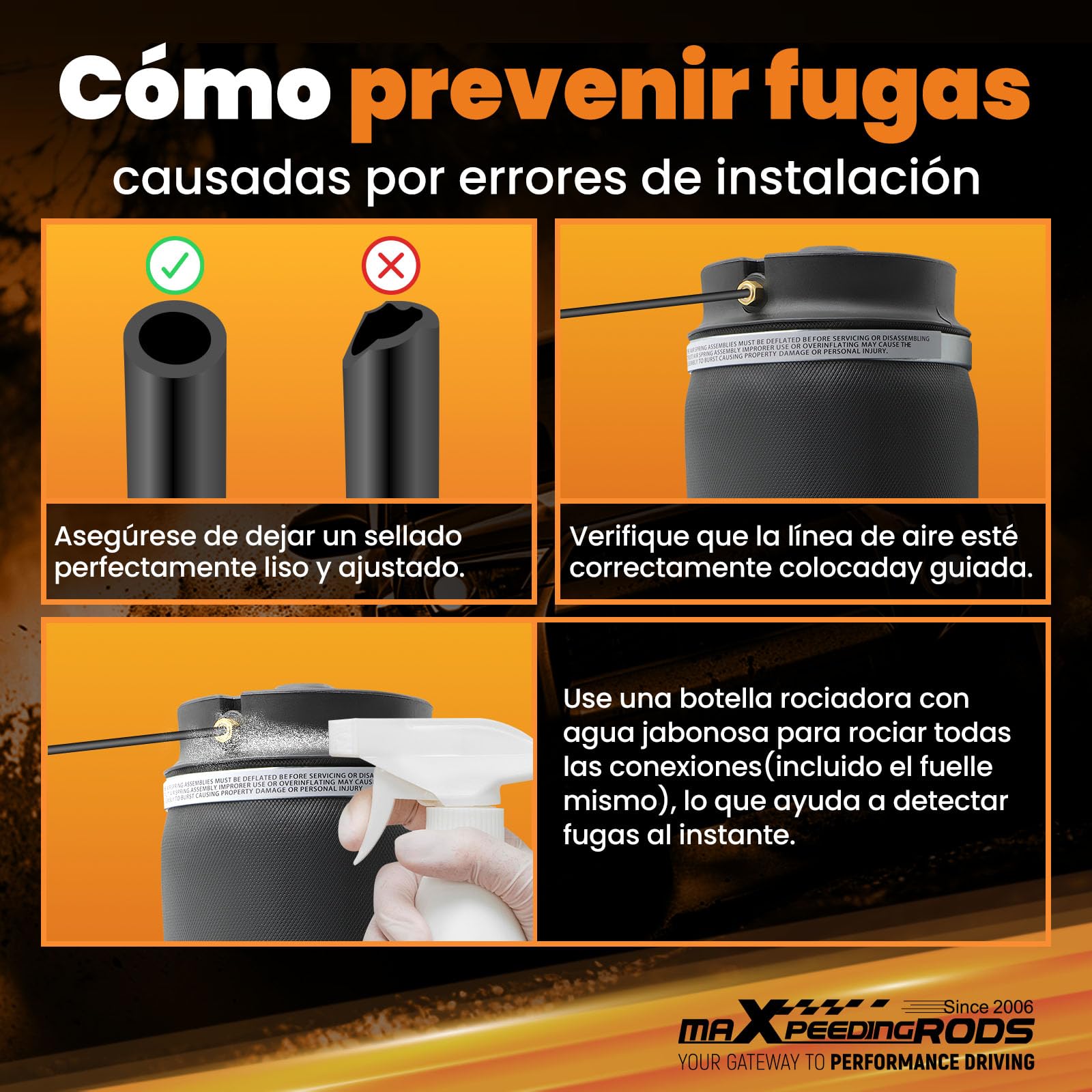 maxpeedingrods Bolsa de Aire Suspensión, Resorte Trasero para Amortiguador de Aire, Muelle de Suspensión Neumática, Air bag para ML GL Class W164/ X164 ML63 AMG Rear 2007-2011, Instalación Fácil