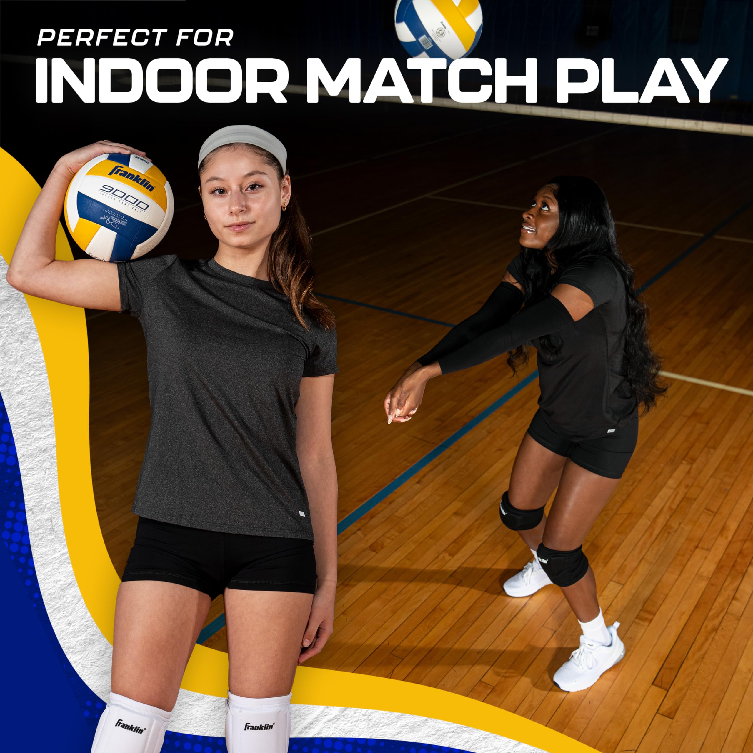 Franklin Sports Indoor Training + Match Volleybälle - Premium 9000 + 6000 Offizielle Größe Erwachsene + Jugend - Ball + Luftpumpe