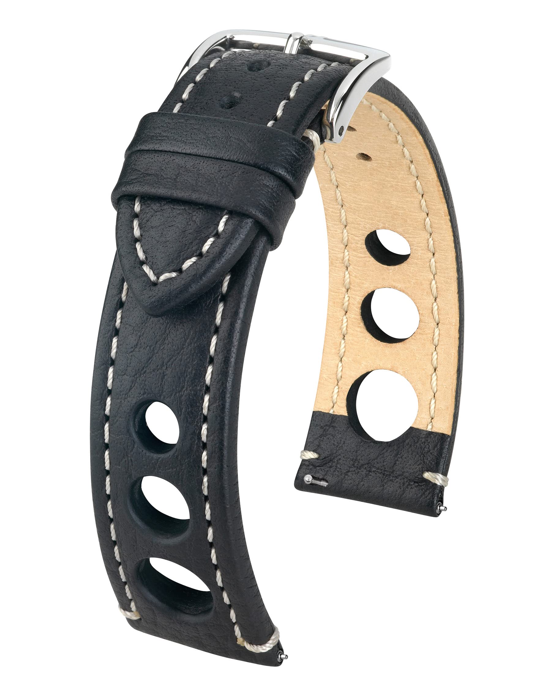 HIRSCH Bracelet de montre unisexe en veau de buffle, modèle Rally, 20 mm
