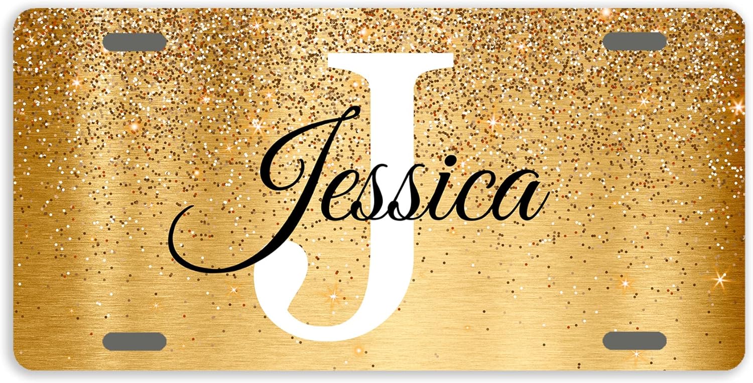 Metal Bling License Plate Cover Personalized Name and