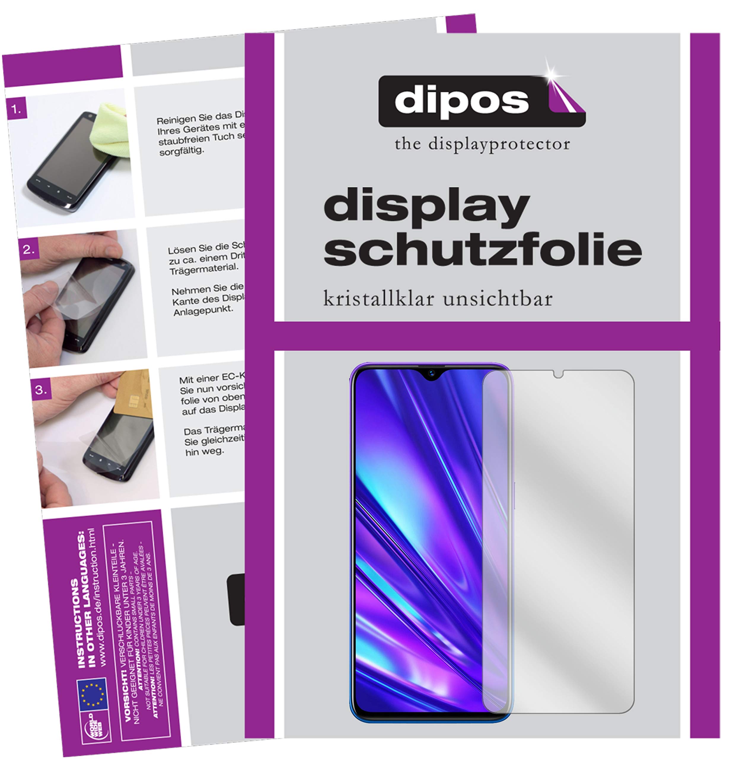 dipos I 5X Pellicola Protettiva antiriflesso Compatibile con Oppo Realme 5 Pellicola di Protezione