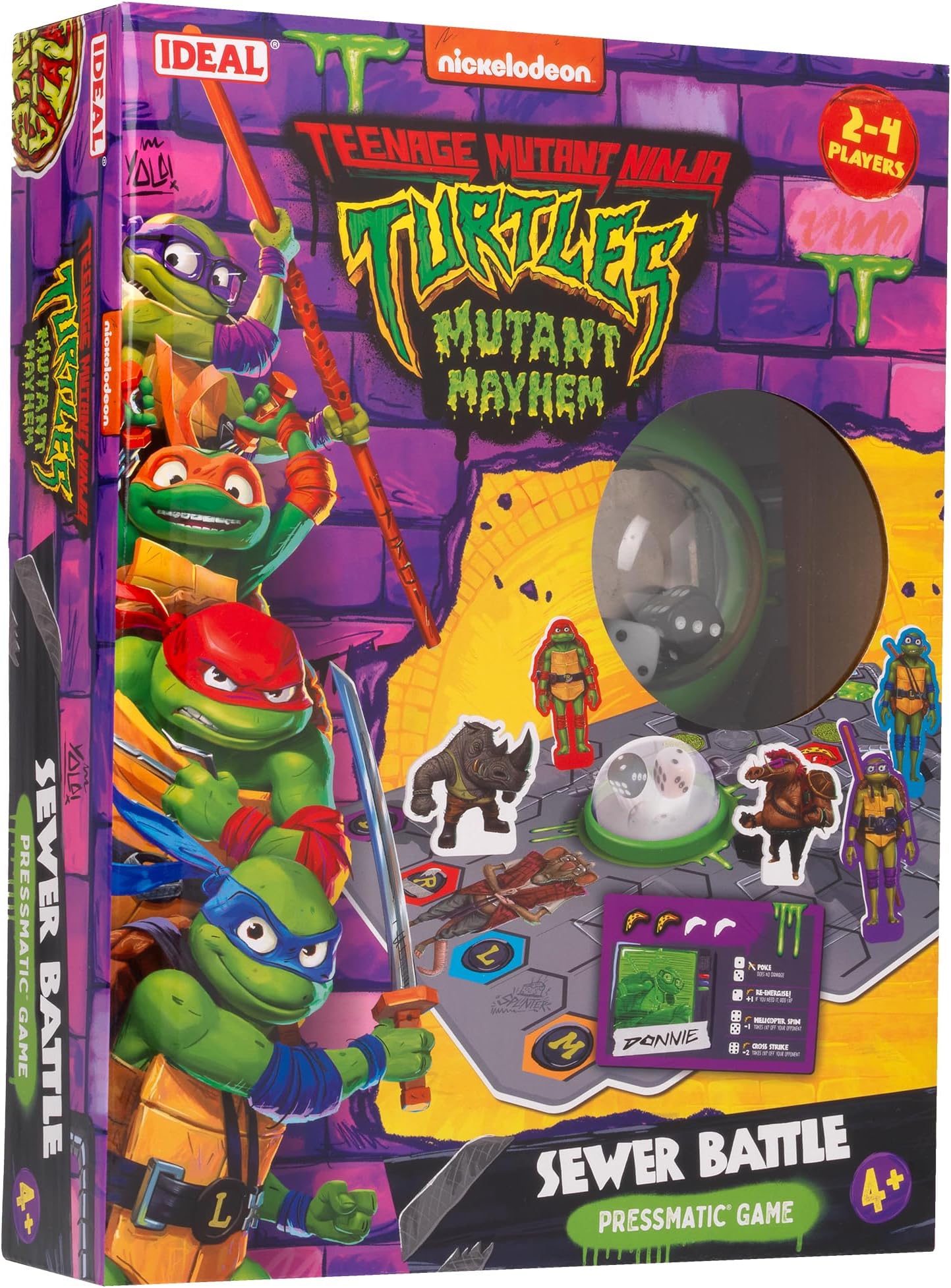 Ideal | Teenage Mutant Ninja Turtles: Sewer Battle Pressmatic Game | Family Games | For 2-7 Players | Ages 4+