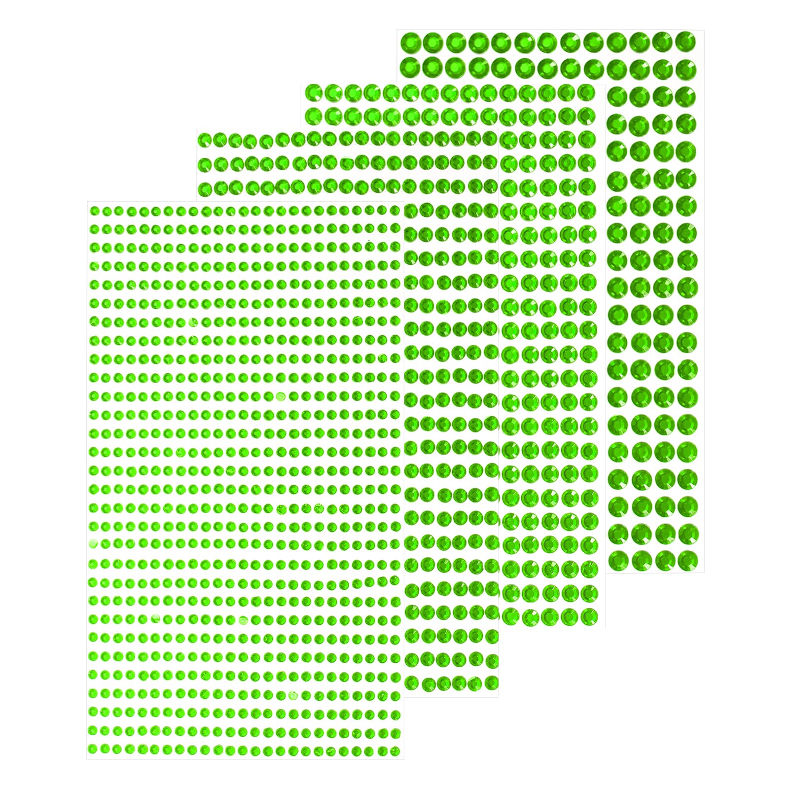 sourcing map 7168Pcs 16 Sheets Rhinestone Stickers 3/4/5/6 mm Self Adhesive Rhinestones Gems Glitter Stickers for DIY Decoration Craft, Fruit Green