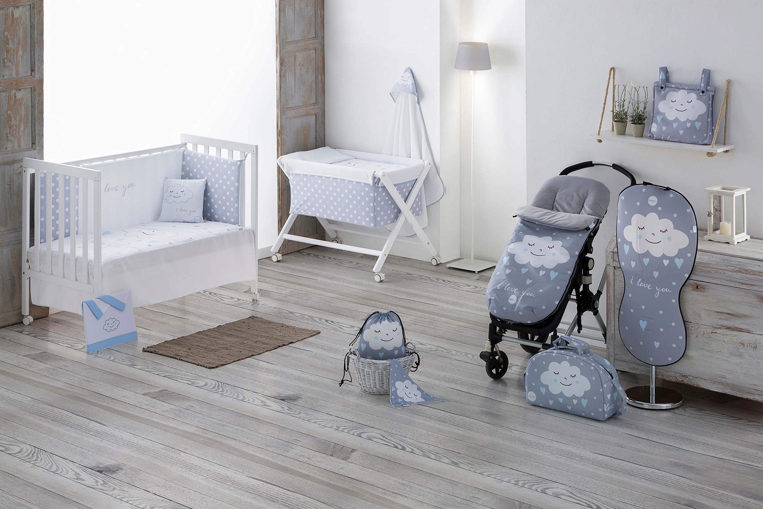 Pekebaby Saco Nórdico desenfundable cuna (60x120 cm) NUVOLA AZUL