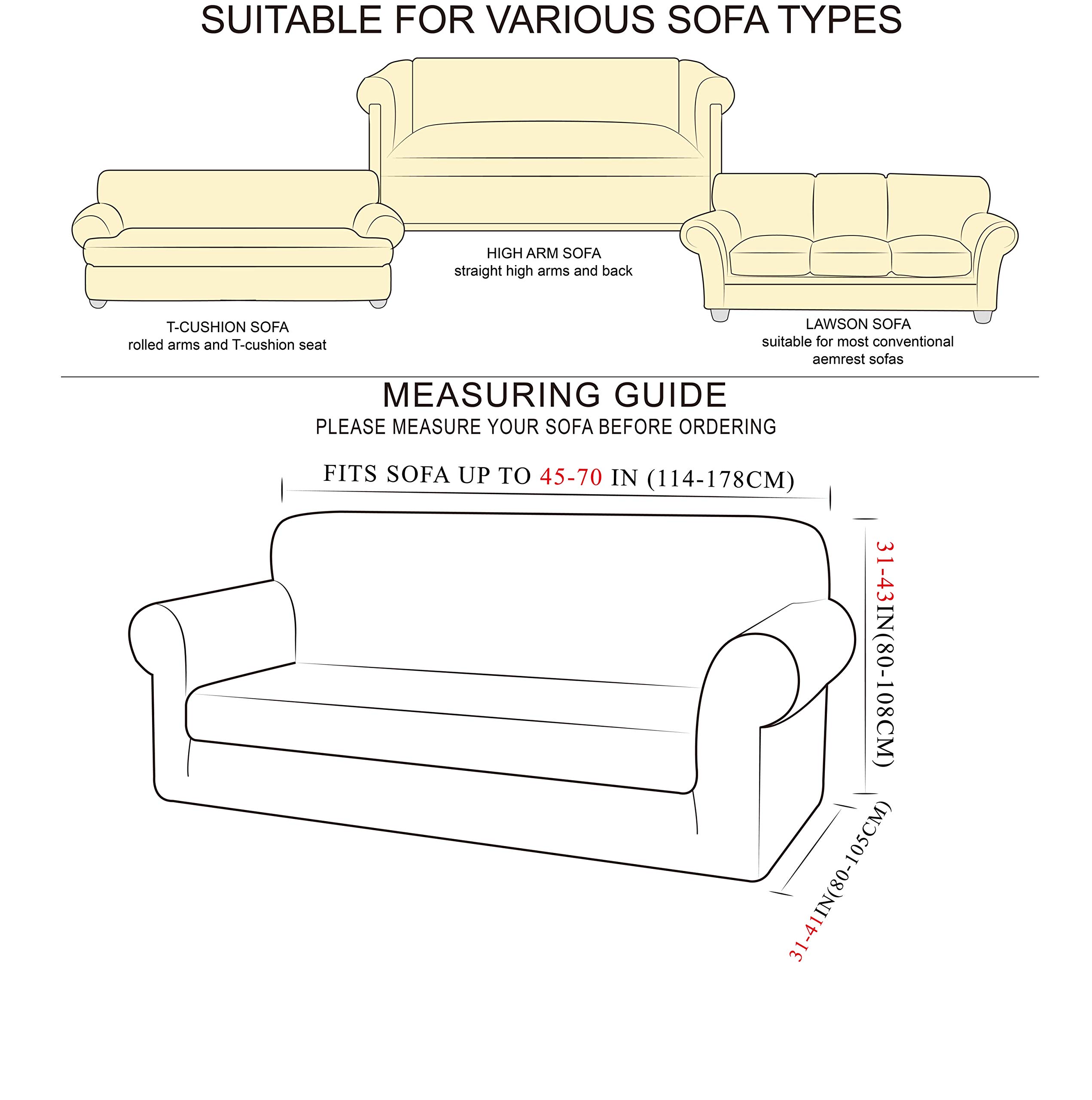 TIANSHU Copridivano 2 Posti Elasticizzato Jacquard Antiscivolo Copertura Poltrona Antimacchia Cani Pet Salvadivano (2 Posti, Verde)