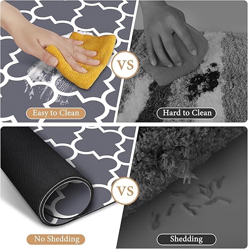 Miniatura 5 de KMAT Tapete de baño súper absorbente, antideslizante, de secado rápido, se adapta debajo de la puerta, lavables, para baño, ducha, frente al