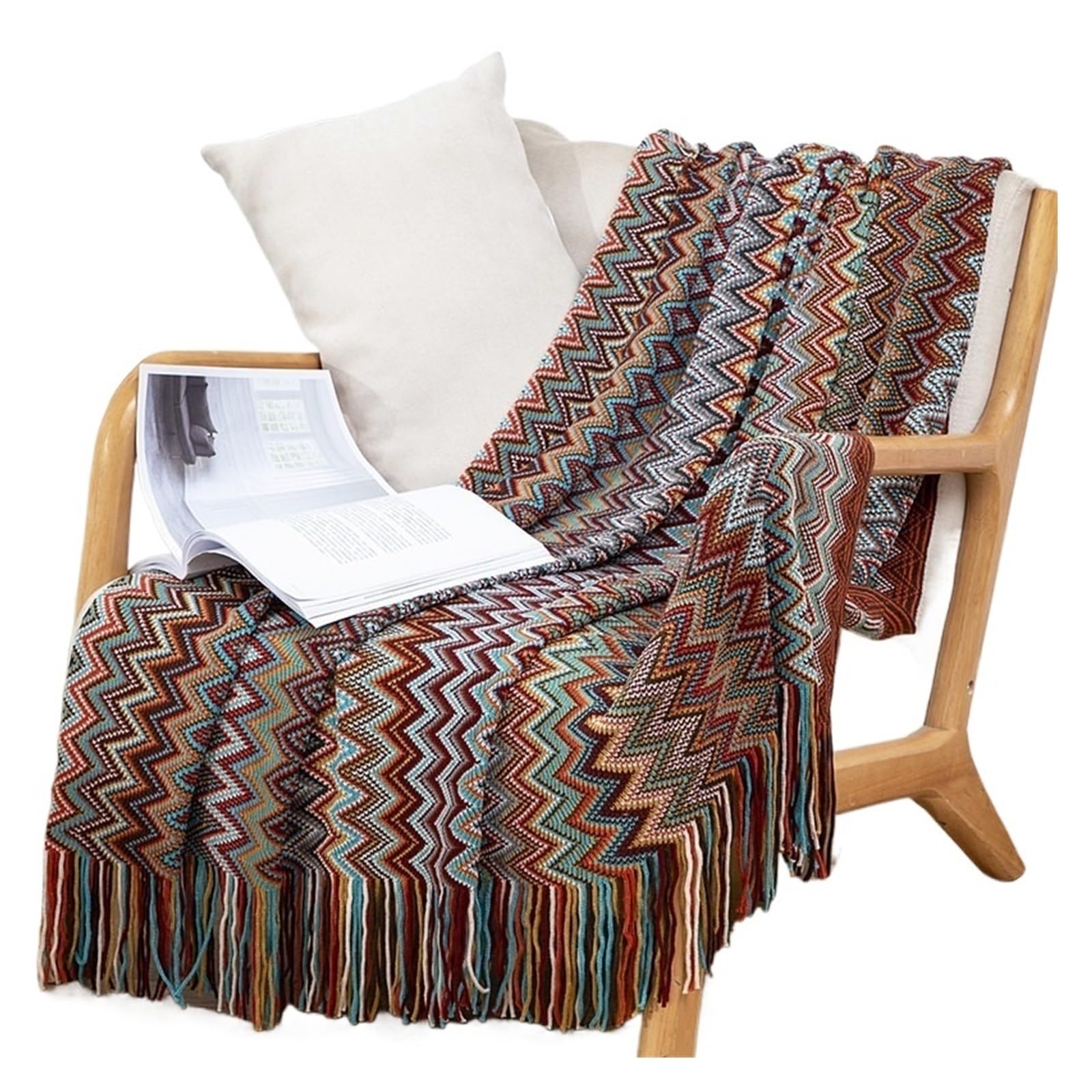 WJIAYAO beach blanket Bohemian Summer Knit Throw - Lightweight Aircon Blanket for Office Nap, Sofa & Bedspread Decor | Cover & Bed Ru