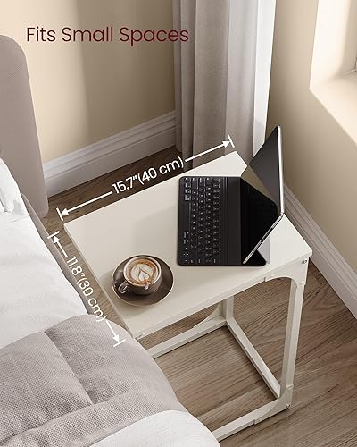 Miniatura 2 de VASAGLE C-Shaped End Table, Small Side Table for Couch, Sofa Table with Metal Frame for Living Room, Bedroom, Bedside, Cream White