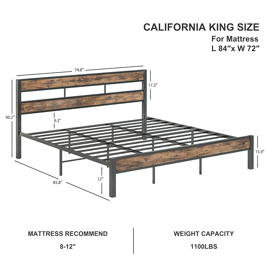 小物 limpyStimpy  9500 Amazon.com: LIKIMIO California King Bed Frame wtih Headboard