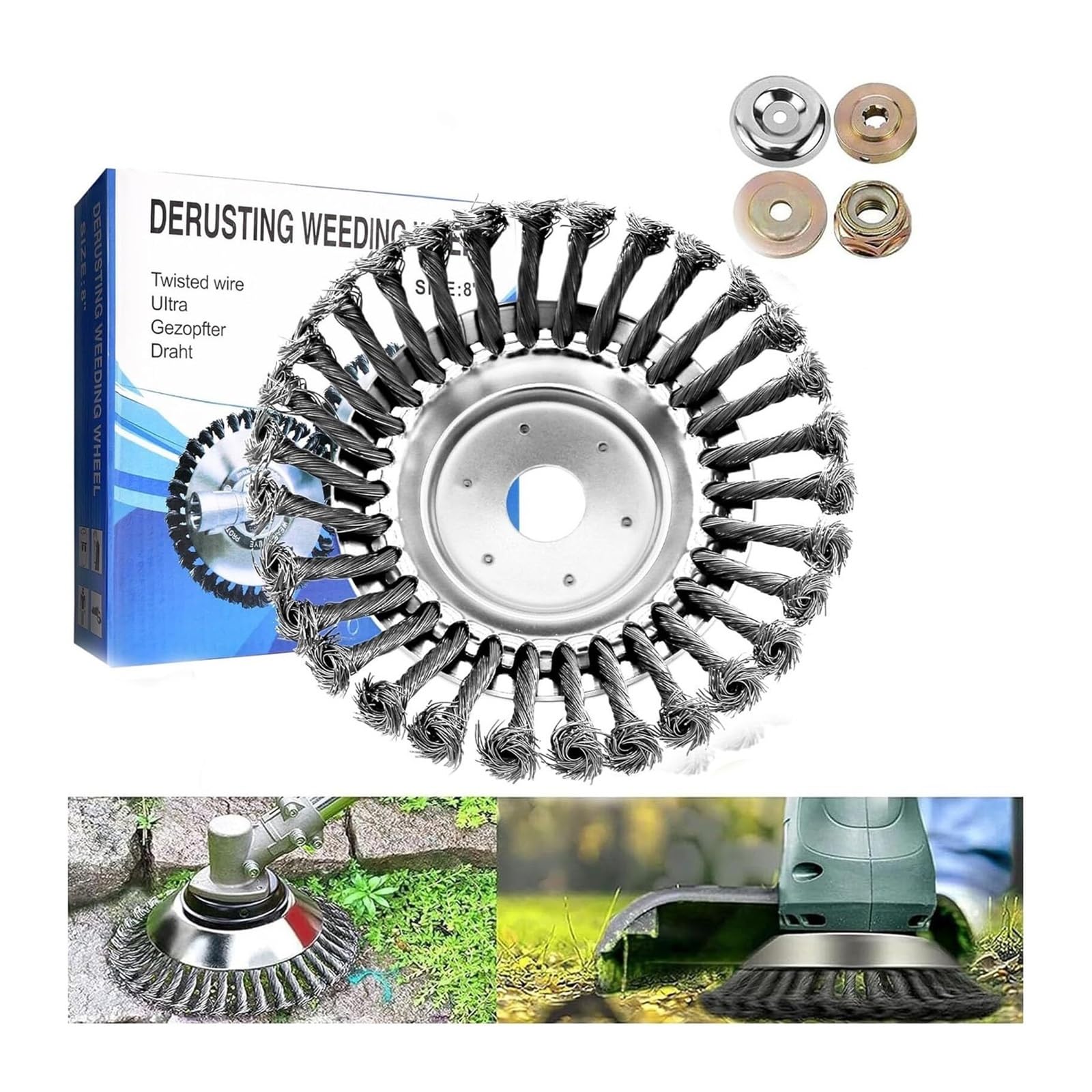 6/8/10" Steel Wire Weeding Disc, Indestructible Weed Trimmer Cut Everything In Seconds, Unbreakable Wired Trimmer Blade, Steel Wire Cutter Trimmer Head(10in-1pc)