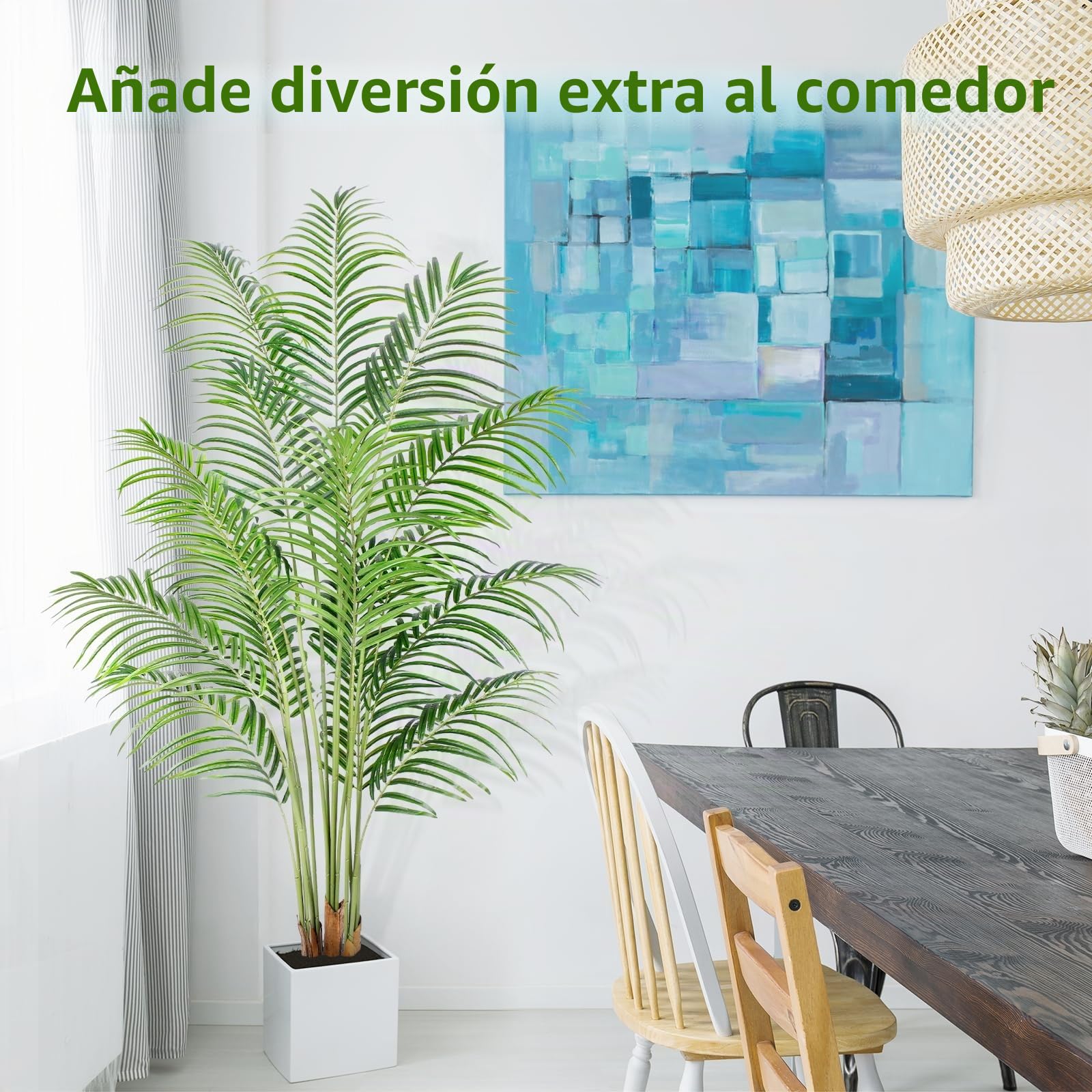 Planta Artificial Areca Palmera Grande 180 cm Arbol Artificial Interior y Exterior Plantas Artificiales Decorativas Salon Dormitorio Balcón Decoracion Hogar Moderno (1 Pack)