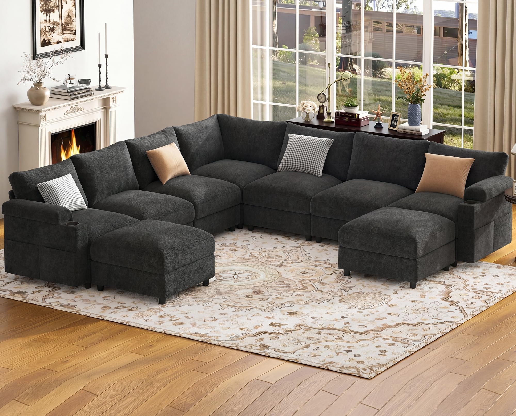 HOMYHOMEY FSC Certified Chenille Modular Couch