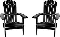 Vista 13 de Flash Furniture Charlestown – Silla plegable Adirondack de poliresina para interiores o exteriores, resistente a la intemperie, color negro