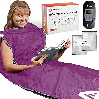 Lifepro BioRemedy Plus Infrared Sauna Blanket – Available in 5 Colors – Portable Far Infrared Home Sauna Bag for Detox, and Relaxation – Adjustable Temp (86–158°F) & Timer – Includes Detox Wraps
