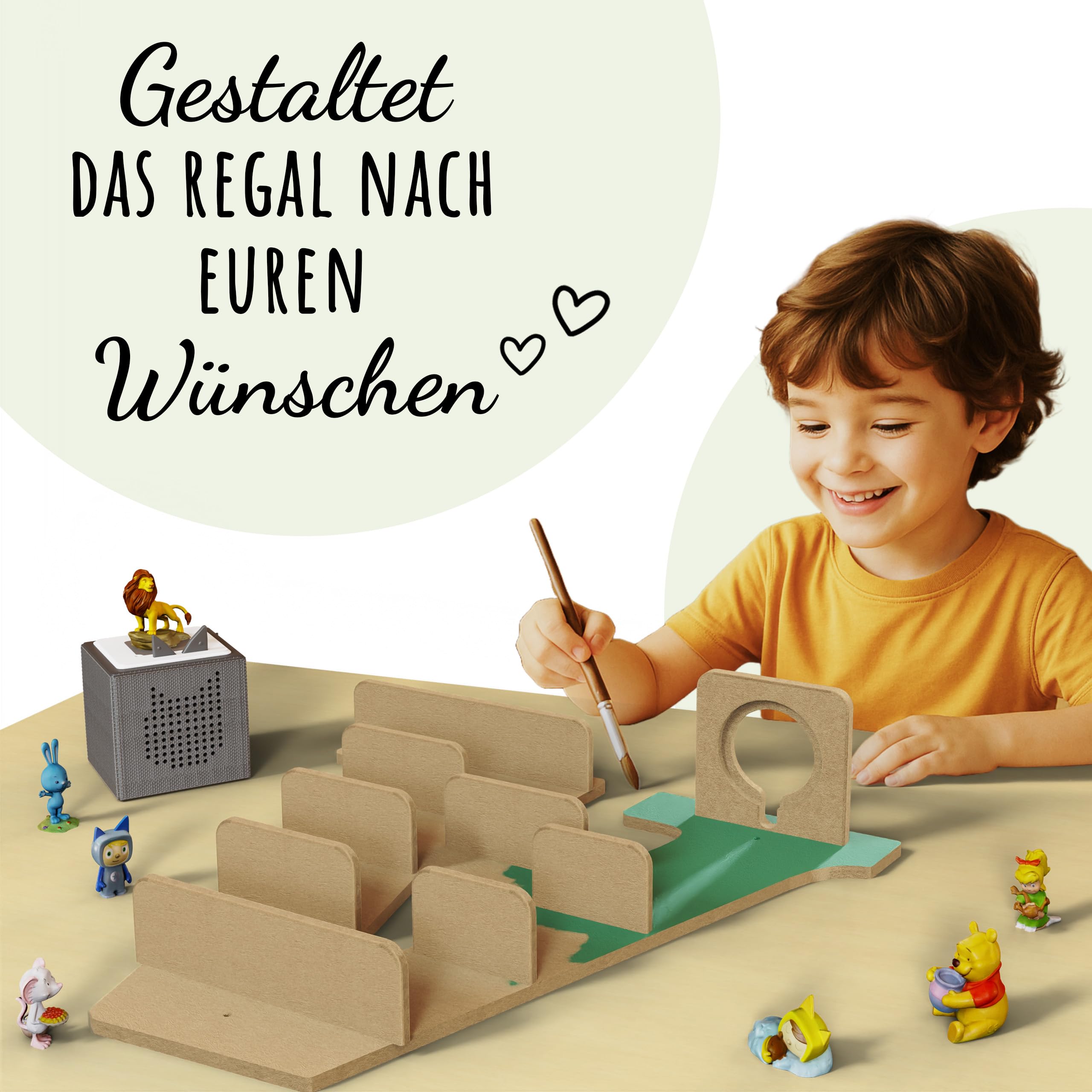 Holzura Regal Buchstabe Z für Toniebox zum selber bauen, DIY Wandregal für Toniefiguren, Aufbewahrung für Tonies, Halterung für Musikbox, 10mm Bausatz