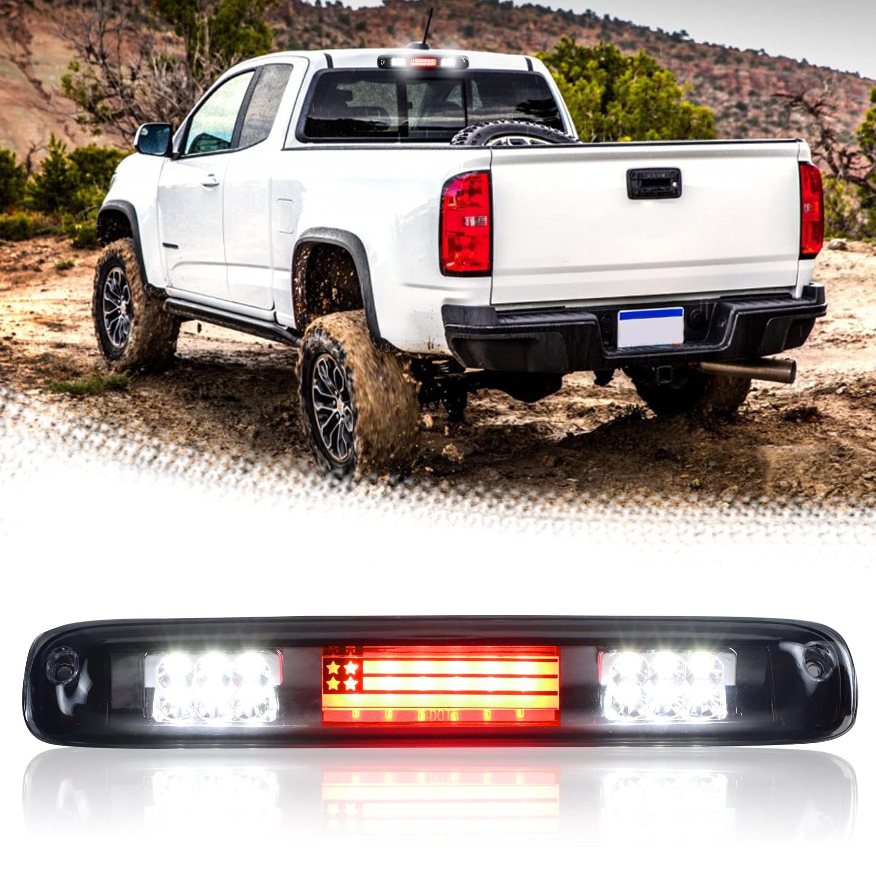 LED Third Brake Light Cargo Lamp Light Fit for 99-06 Chevrolet Silverado/for GMC Sierra 1500-3500 HD, 2007 Silverado/Sierra 1500-3500 HD Classic (Chrome Housing Clear Lens)