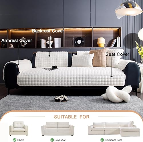 Miniatura 2 de Funda de sofá para mascotas, lavable, protector de sofá para perros con diseño antideslizante, funda para muebles apta para mascotas