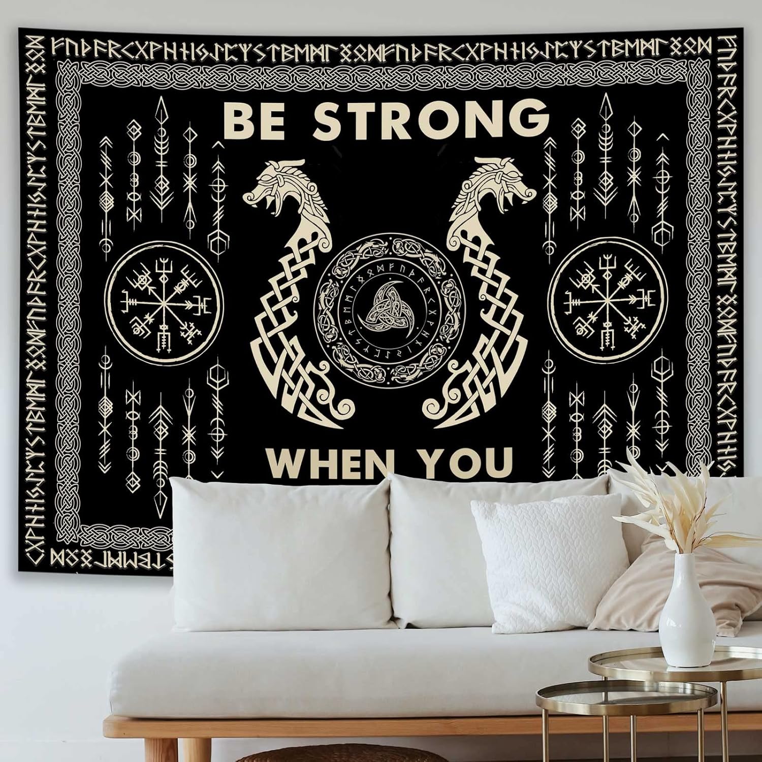 Lacoiime Norse Viking Tapestry, Dragon Tapestry Viking Wall Decor for