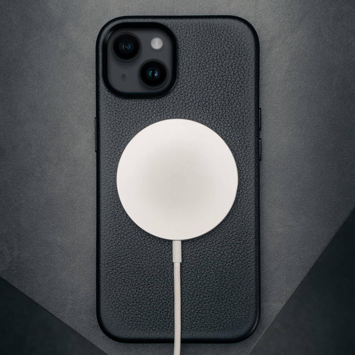 TORRO Case Compatible with iPhone 15 – Premium Leather MagSafe Compatible, Slim Bumper Case (Black)