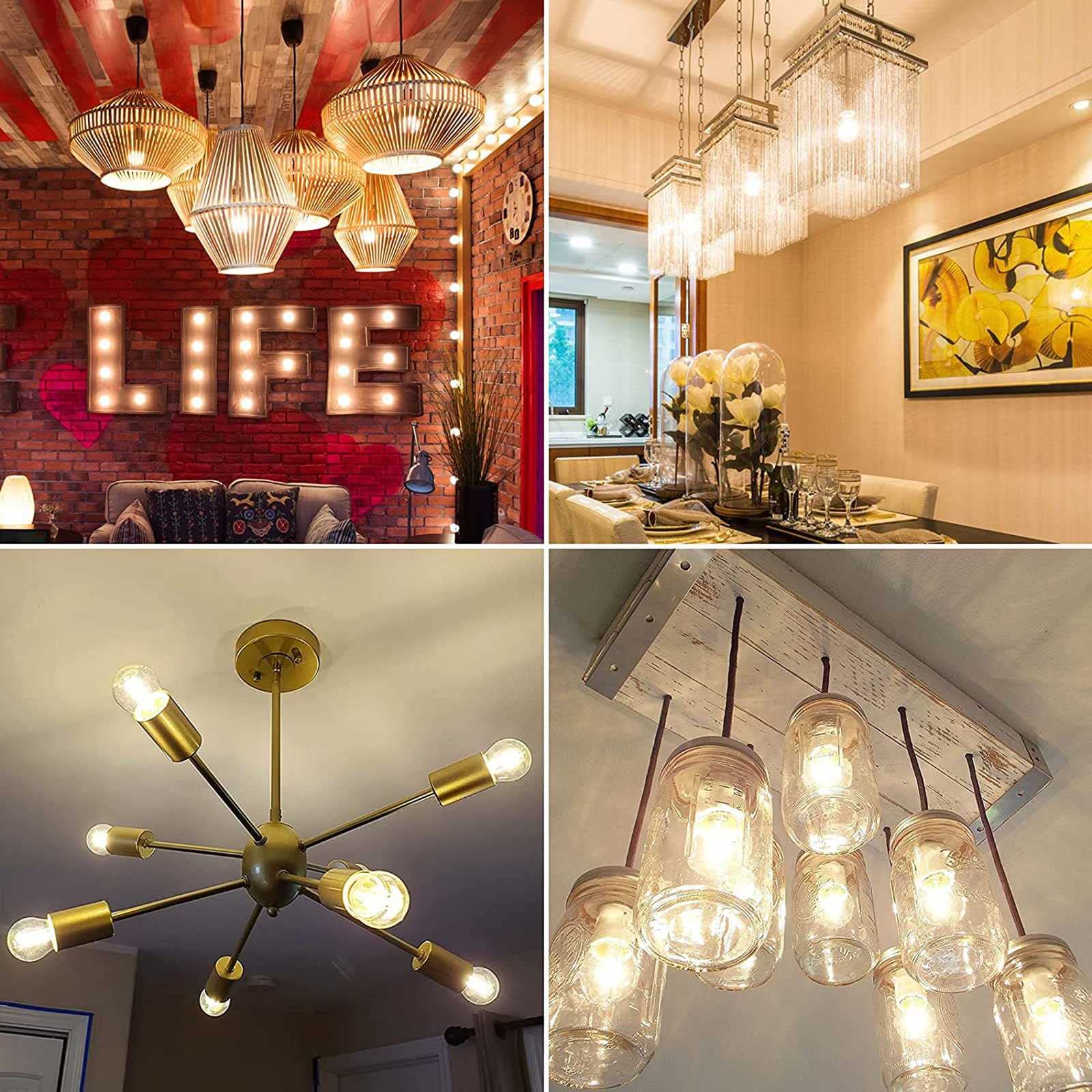 Żarówka LED Edison G45 z możliwością przyciemniania, żarówka LED 4 W, odpowiednik 40 W, ciepła biel 2700 K, 400 lm, gwint E26 E27, żarówka vintage globus do wiszącego żyrandola, zabytkowe oprawy