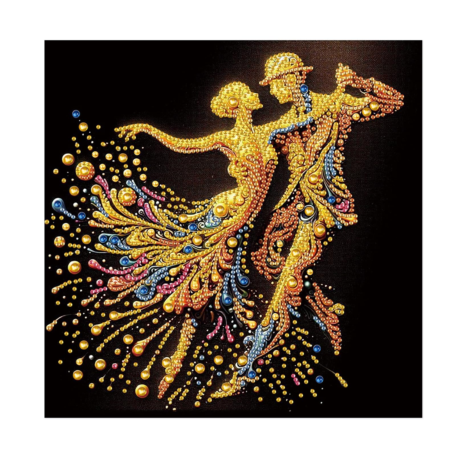 JISHSHAY Diamond Painting Special Shaped Diamond Art Kits Special Drills Gem Art Gem Painting Paint by Numbers Kit for Adults Crafts for Adults Wall Decoration Home Decoration 30×30cm Couple Dance
