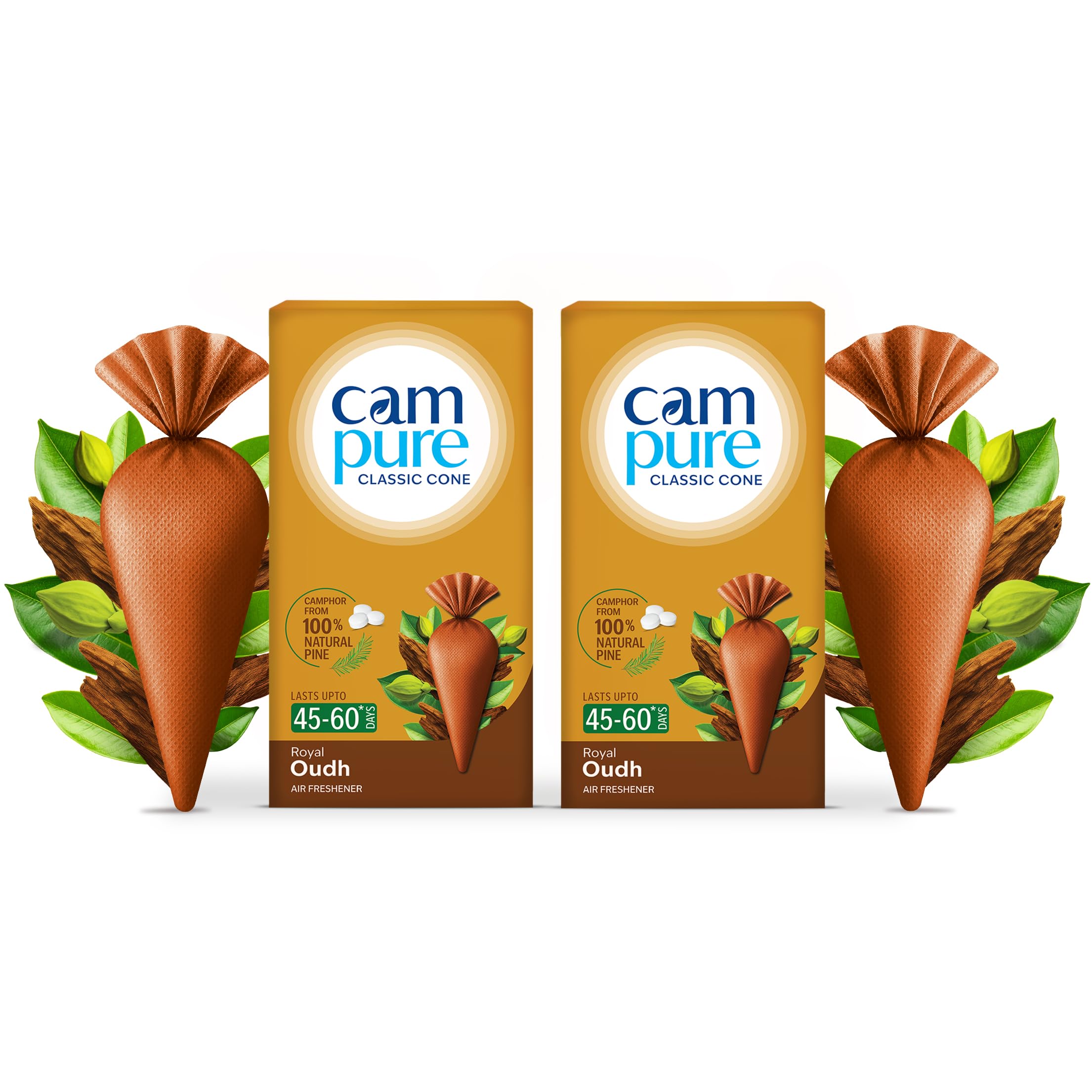 CamPure Camphor Cone (Oudh) Pack Of 2-100% Organic | Air Freshener For Car, Wardrobe, Office Cabin's, Drawers, Travel Bag & Bathroom-image-28