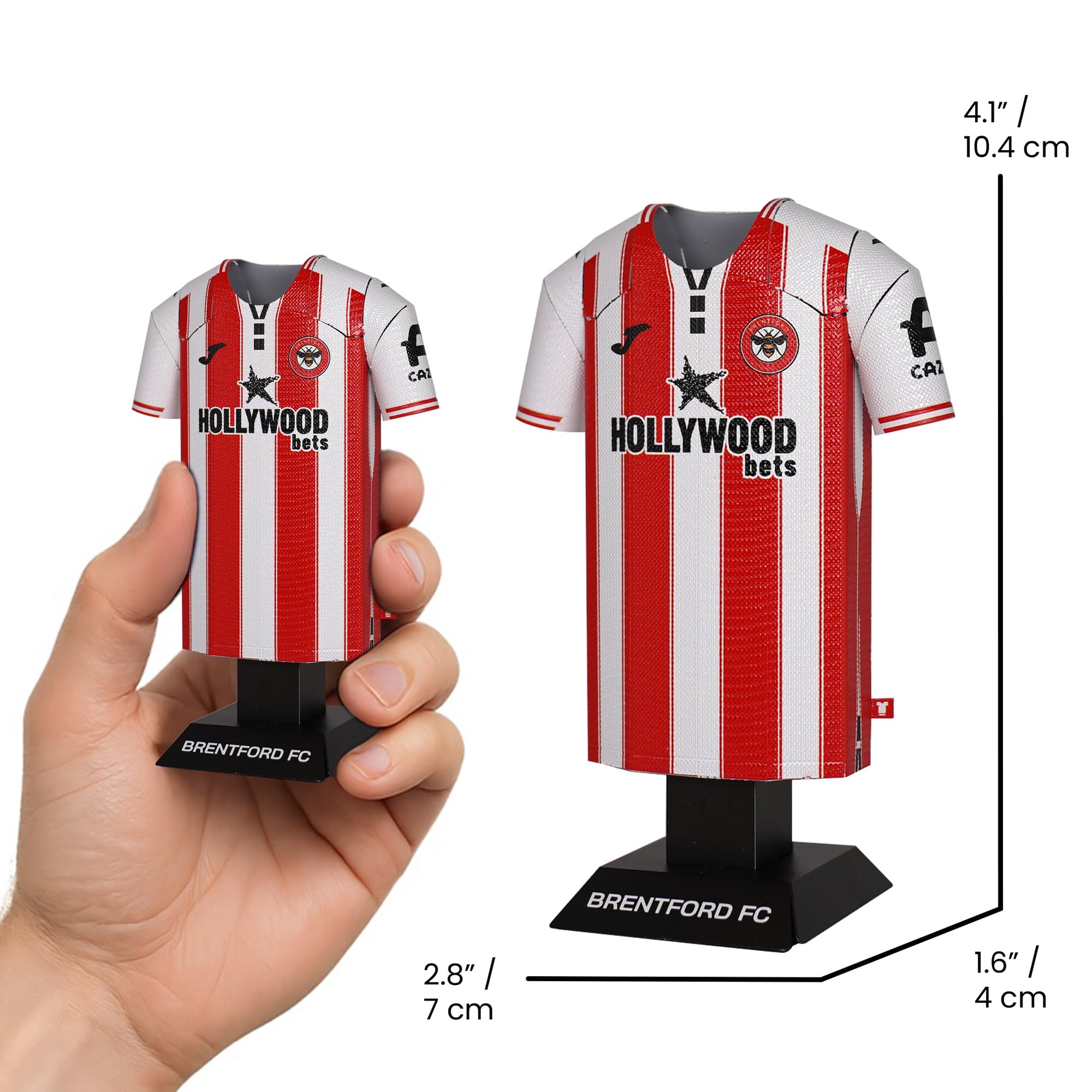 Brentford FC 25/26 Home Metal Football Shirt, Officially Licensed Miniature Alloy Replica Jersey Collectible Display Gift - Image 2