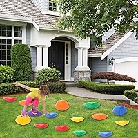 Vista 6 de Fanboxk 15 piedras de salto de equilibrio para niños, juego en interiores o exteriores, carrera de obstáculos para niños pequeños, que promueve