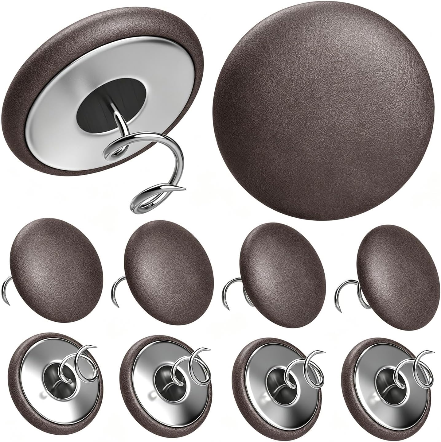 Leather Upholstery Pins for Bed Skirts, Slipcovers, Sofa & Armchair Covers – Secure Furniture Fabric (12, Brown)