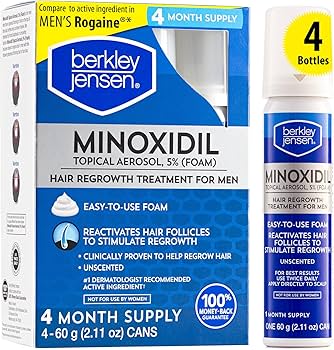 Amazon.com : Berkley Jensen Men's Minoxidil Foam for Hair Loss and