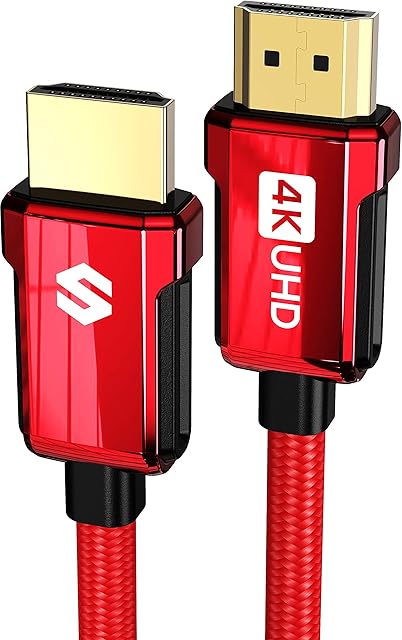 Silkland 4K HDMI Cable 2M [Red Limited Edition], HDMI ARC Cable for Soundbar, HDMI 2.0 Cable (18Gbps, ARC, HDCP 2.2, 4K HDR, 3D) for UHD TV, Soundbar, Blu-ray, PS4/PS5, Blu-Ray, DVD Player