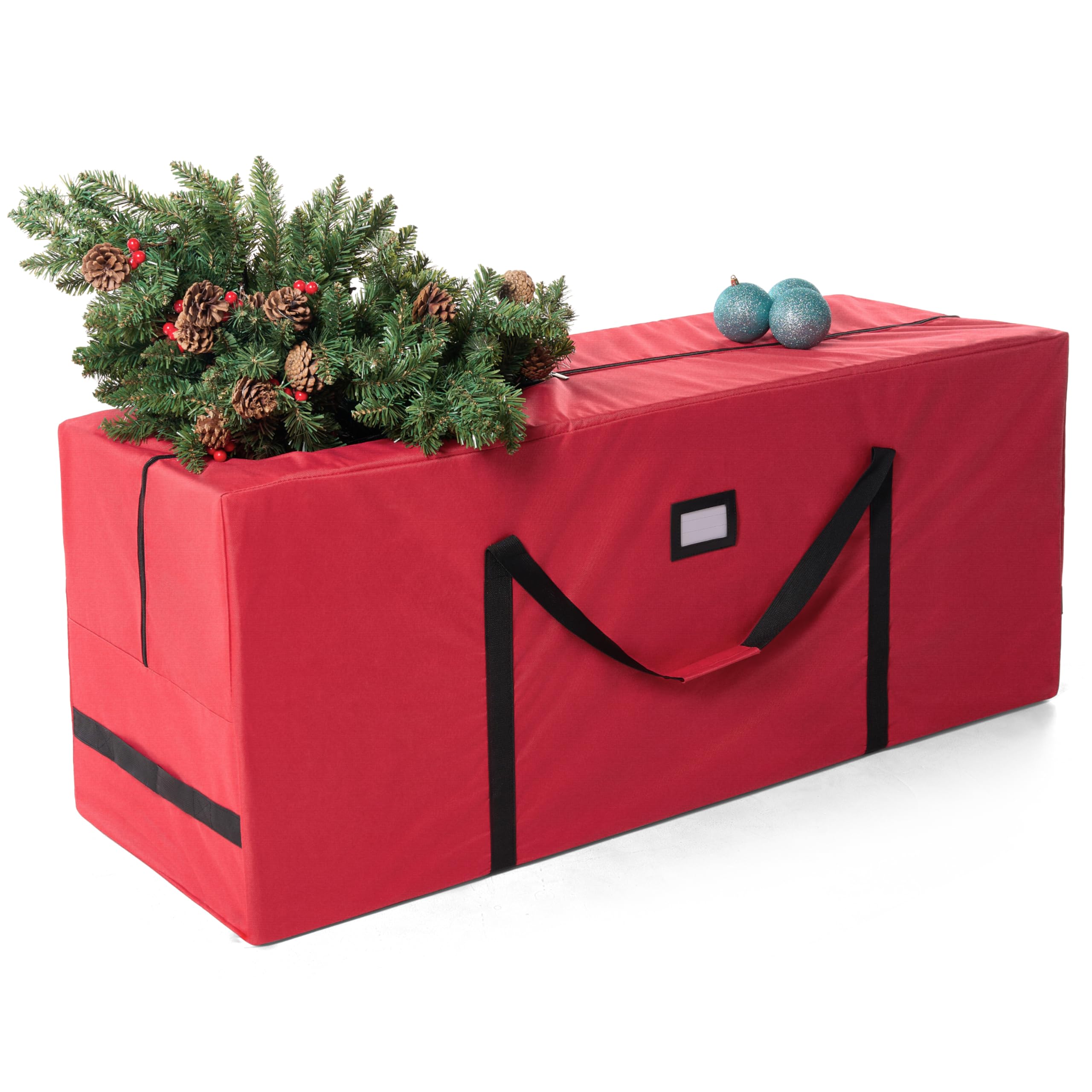 Premium Jumbo kerstboom opbergtas - past tot 16 cm hoge kunstmatige kerstbomen, duurzame handgrepen, slanke dubbele rits en kaartsleuf - kersttas gemaakt van scheurbestendig 600D Oxford - 5 jaar