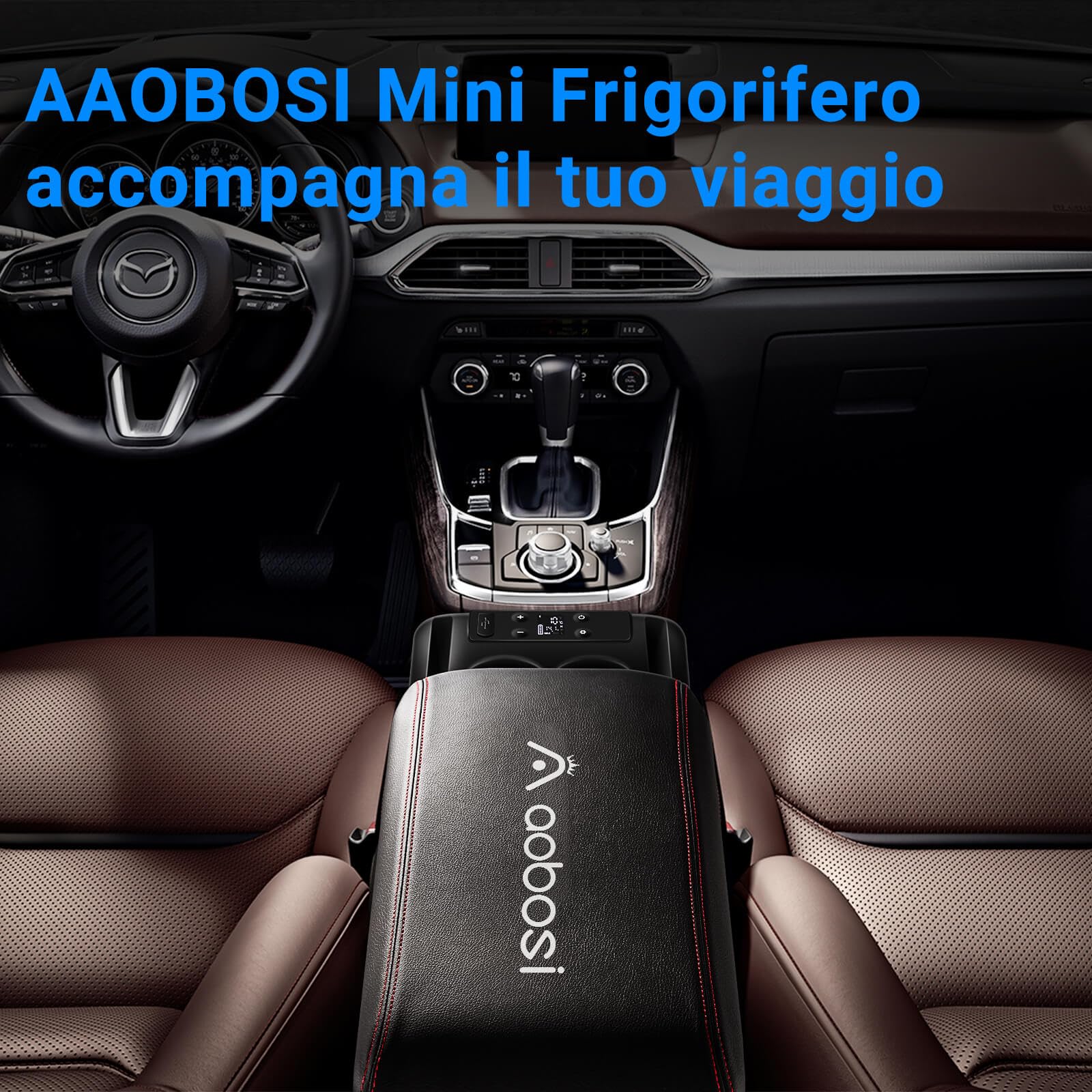 AAOBOSI Frigo Portatile per Auto, Frigorifero Portatile Elettrico, Frigoriferi Congelatore, Manuale&APP Controllo, 12/24V DC Congelatori per Viaggio, Picnic, Campeggio, Uso Home