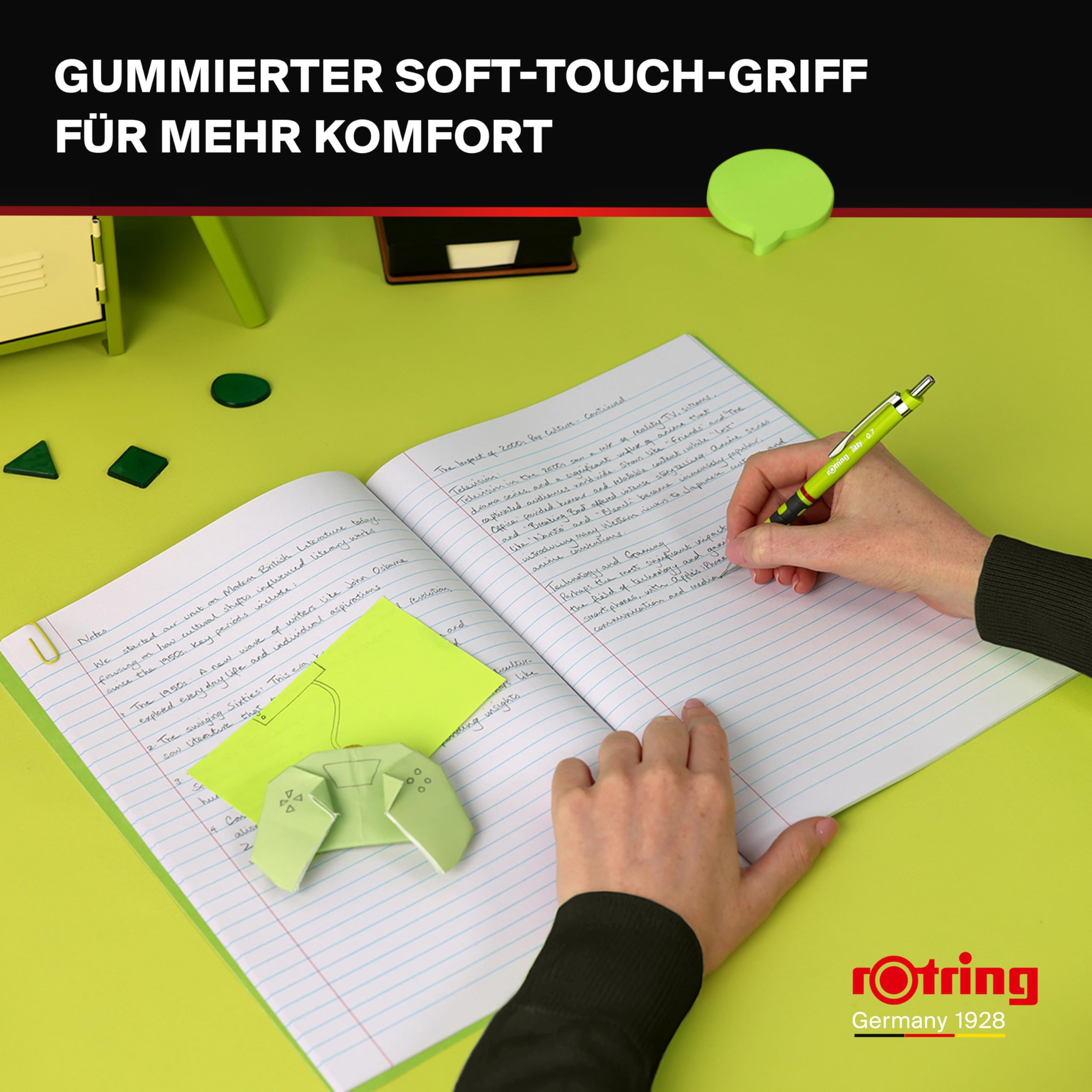 rOtring Tikky Druckbleistift | HB 0,7 mm | Schaft in Iris (Blau) | Leicht mit gummierter Griffzone | 12 Stück