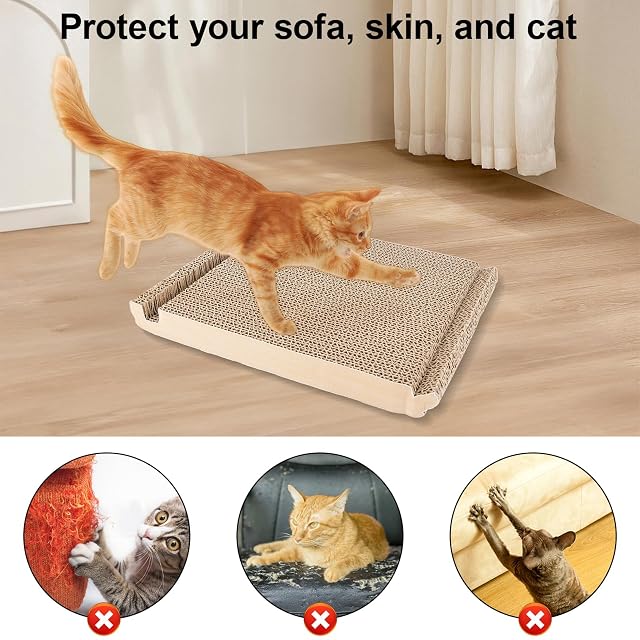 Foto 5 de 7 de BAIFULAI Rascador para gatos, tabla triangular para gatos de cartón ondulado