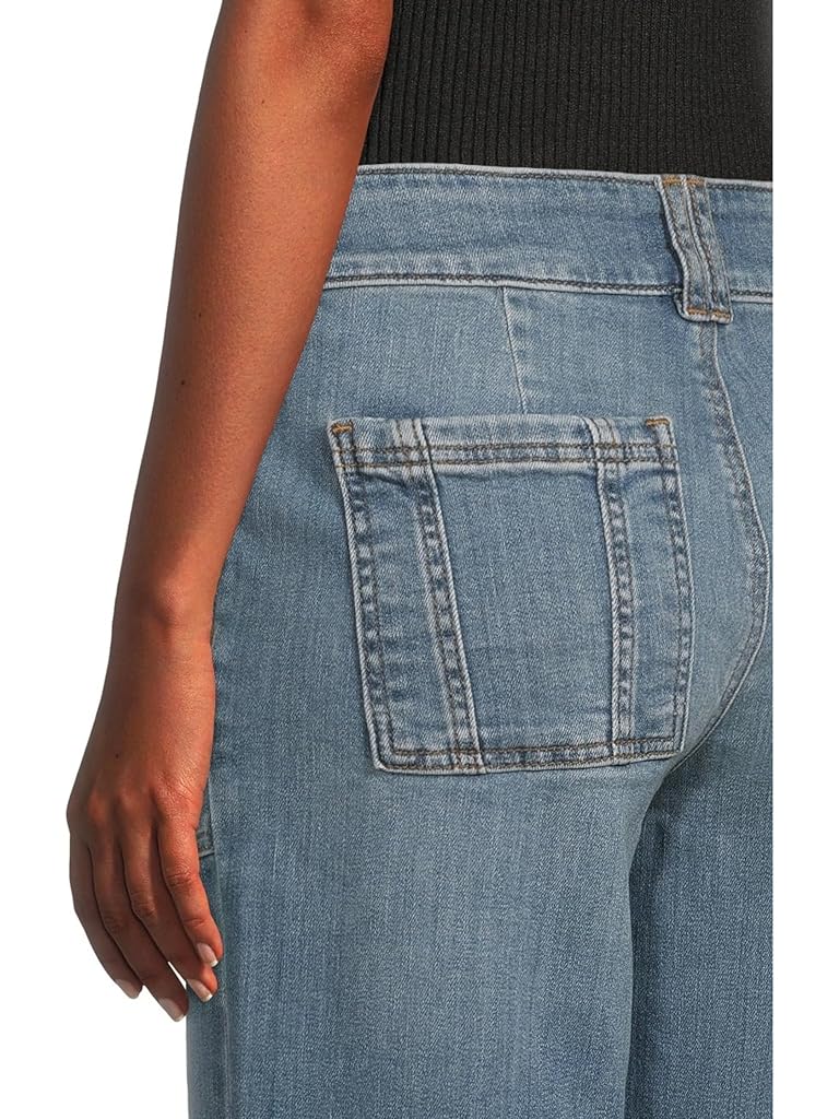 Gray KUT from the Kloth Petite Jodi High Rise Straight Leg -pork Chop Front Pockets