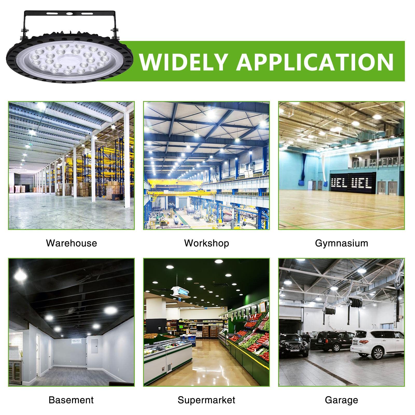 10 Stück LED UFO Industrielampe, 100W Hallenstrahler, 6500K Kaltweiß High Bay Licht, IP67 Wasserdicht Werkstattlampe für Fabrikhallen, Hallenstadion, Werkstätten