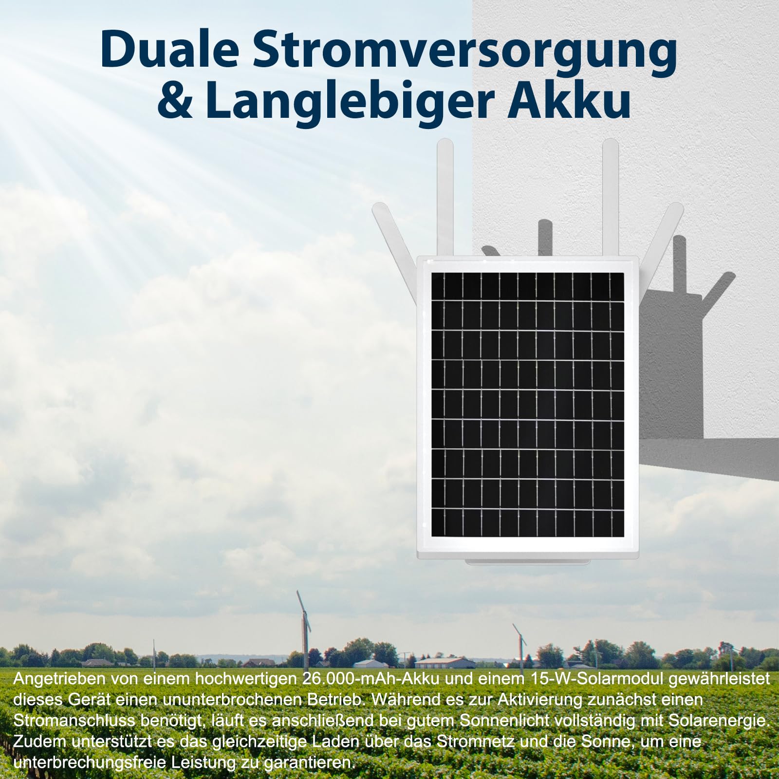 4G LTE Router Solar Batterie Aussen mit SIM Karten