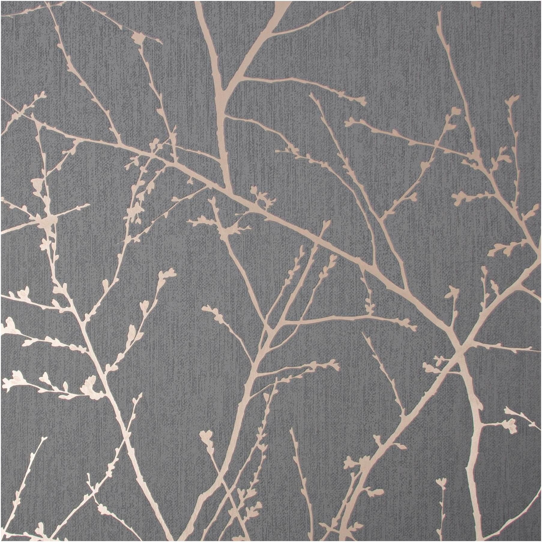 Innocence Charcoal and Copper Wallpaper
