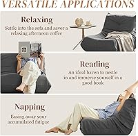 Vista 6 de Silla Puf, Silla Puf Fireside Sofá para Adultos, Sillas Puf para Adolescentes con Espuma de Alta Resistencia, Espuma Viscoelástica y Base