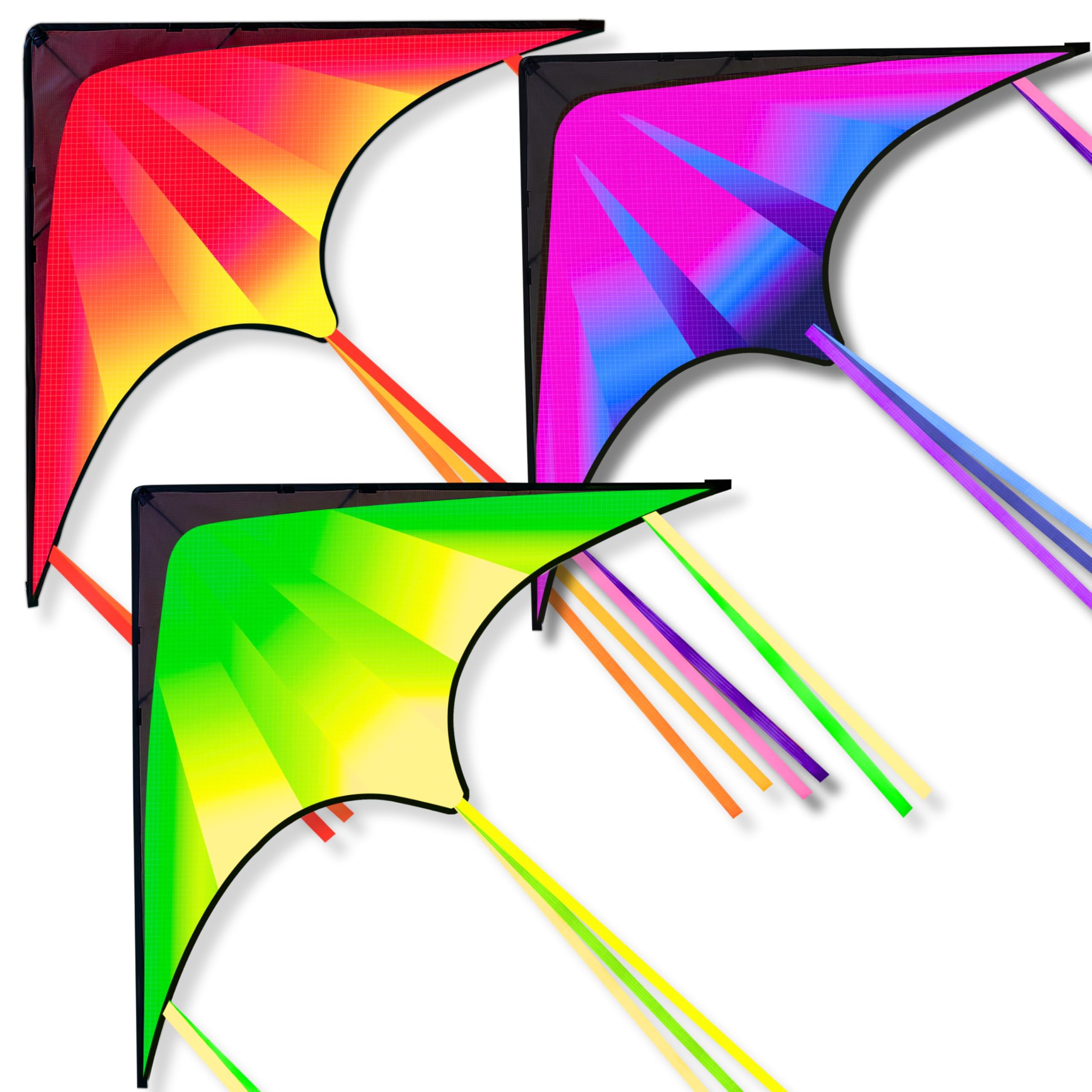 JOYIN 3 Packs Large Delta Kite Gradient Rainbow, Easy to Fly Huge for Kids and Adults, Large Delta Beach Kite for Outdoor Games and Activities — Amazon image 8