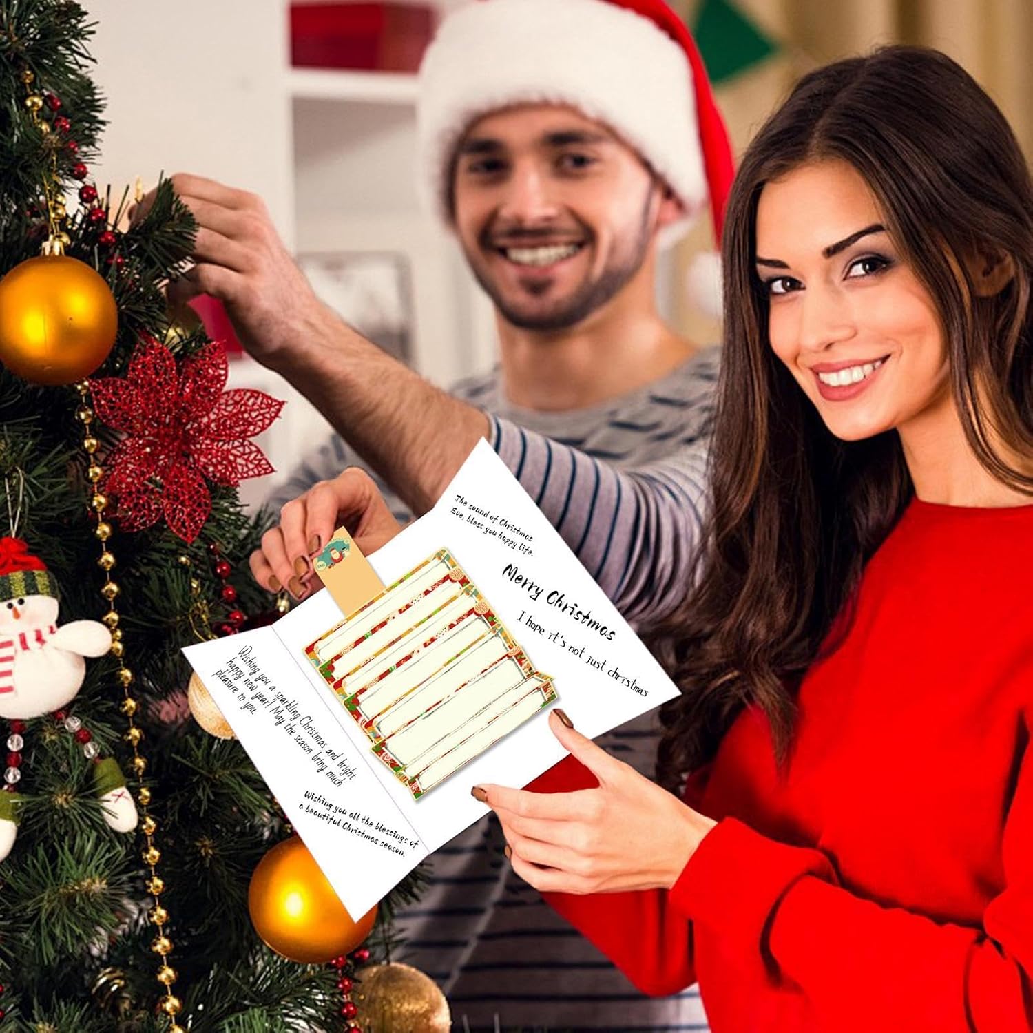 Christmas Money Cards - Thick Paper Cash Holder Envelopes, Reusable Festive image 4