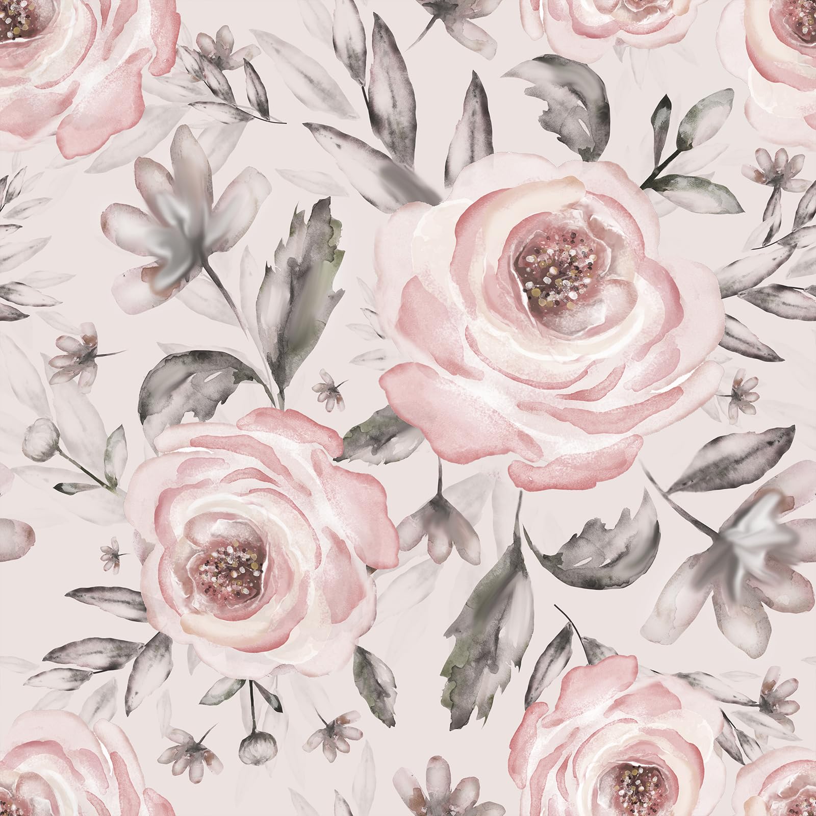 Papel tapiz floral rosa autoadhesivo de peonías en acuarela para decoración de paredes de hogar