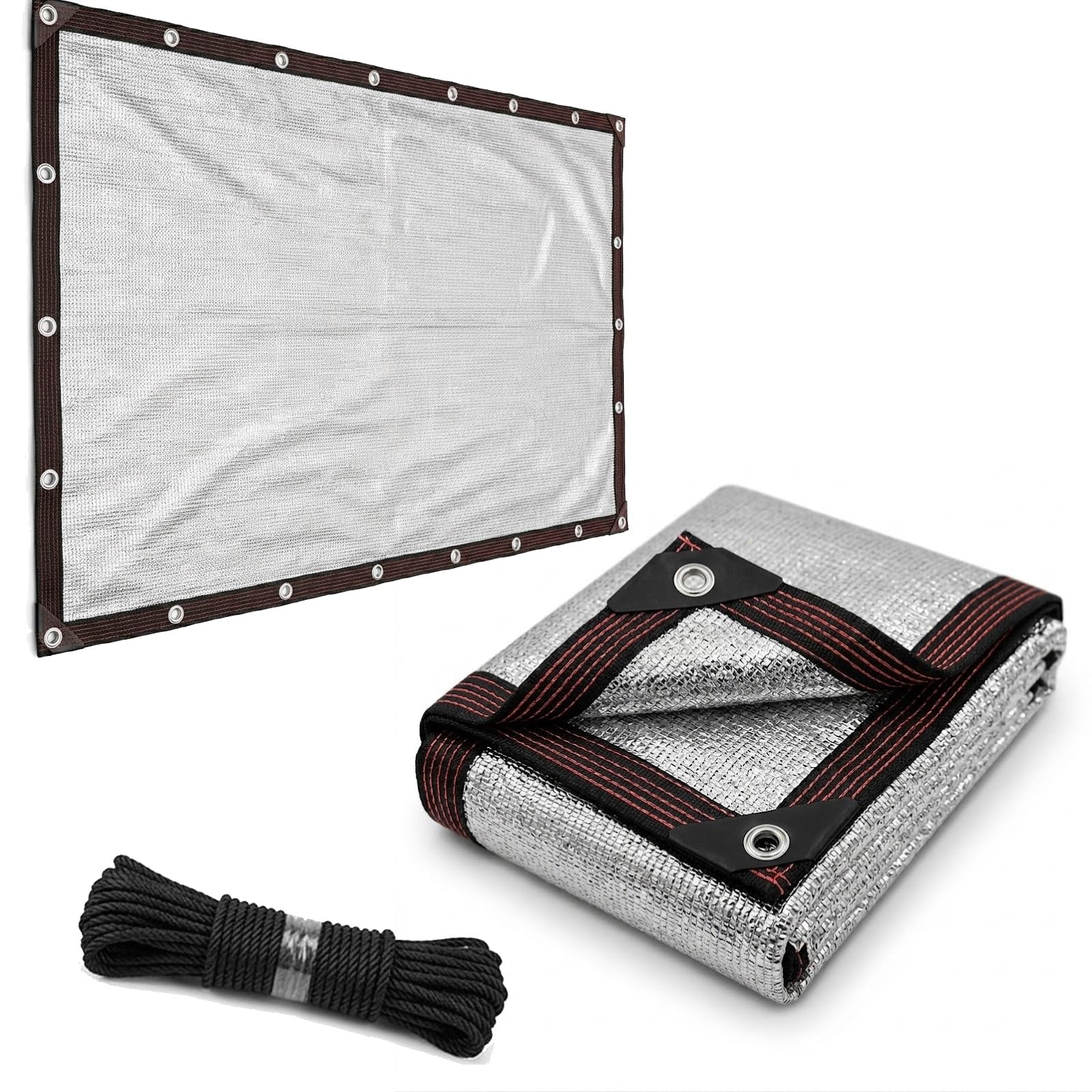 Lona Malla Sombra 99% Aluminio para Coche y Cochera, Cubierta Reflectante Térmica con Ojales, Toldo Vela de Exterior para Jardín y Patio, Alta Resistencia((5x7) m)