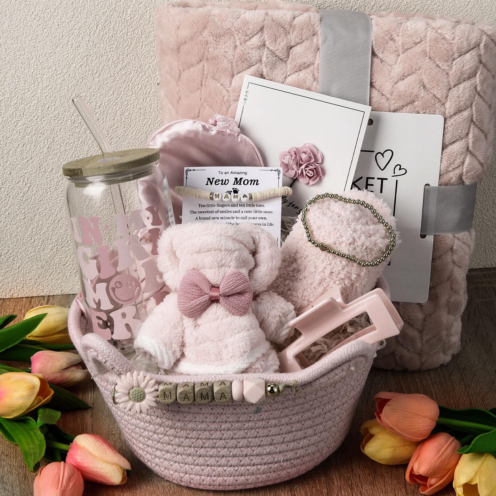 Newwiee 12 Pcs New Mom Package After Baby New Mom Gifts Set After Birth Baby Shower Gift Set Postpartum Essentials for Mother Kit Pregnancy Gifts for First-time Mothers, Mommy-image-23