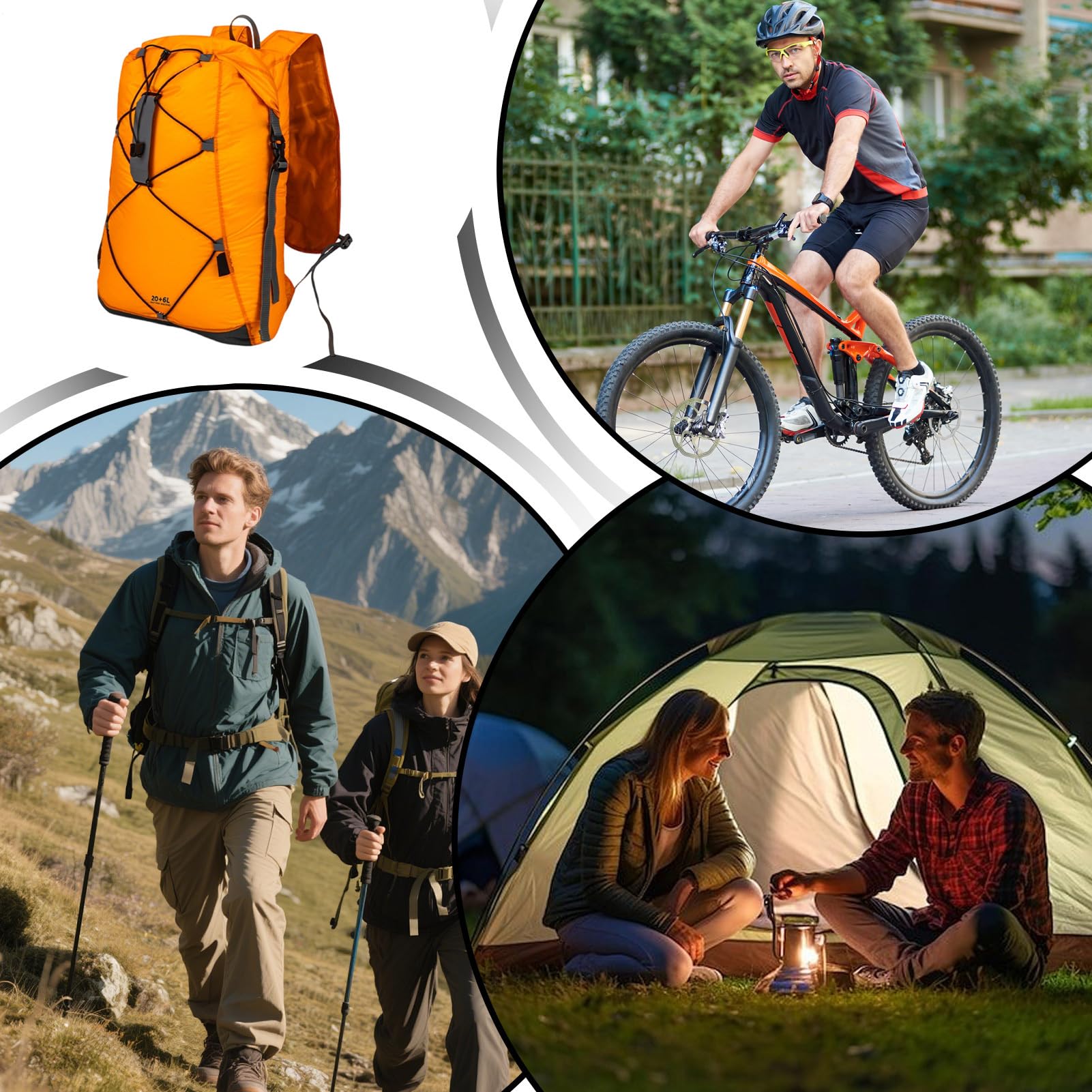 Plecak turystyczny, wodoodporny składany, 26 l, lekki plecak podróżny, torba outdoorowa, dla mężczyzn, kobiet, podróż, trekking, wspinaczka, kemping, sport, bieganie, polowanie, przygoda, podróż