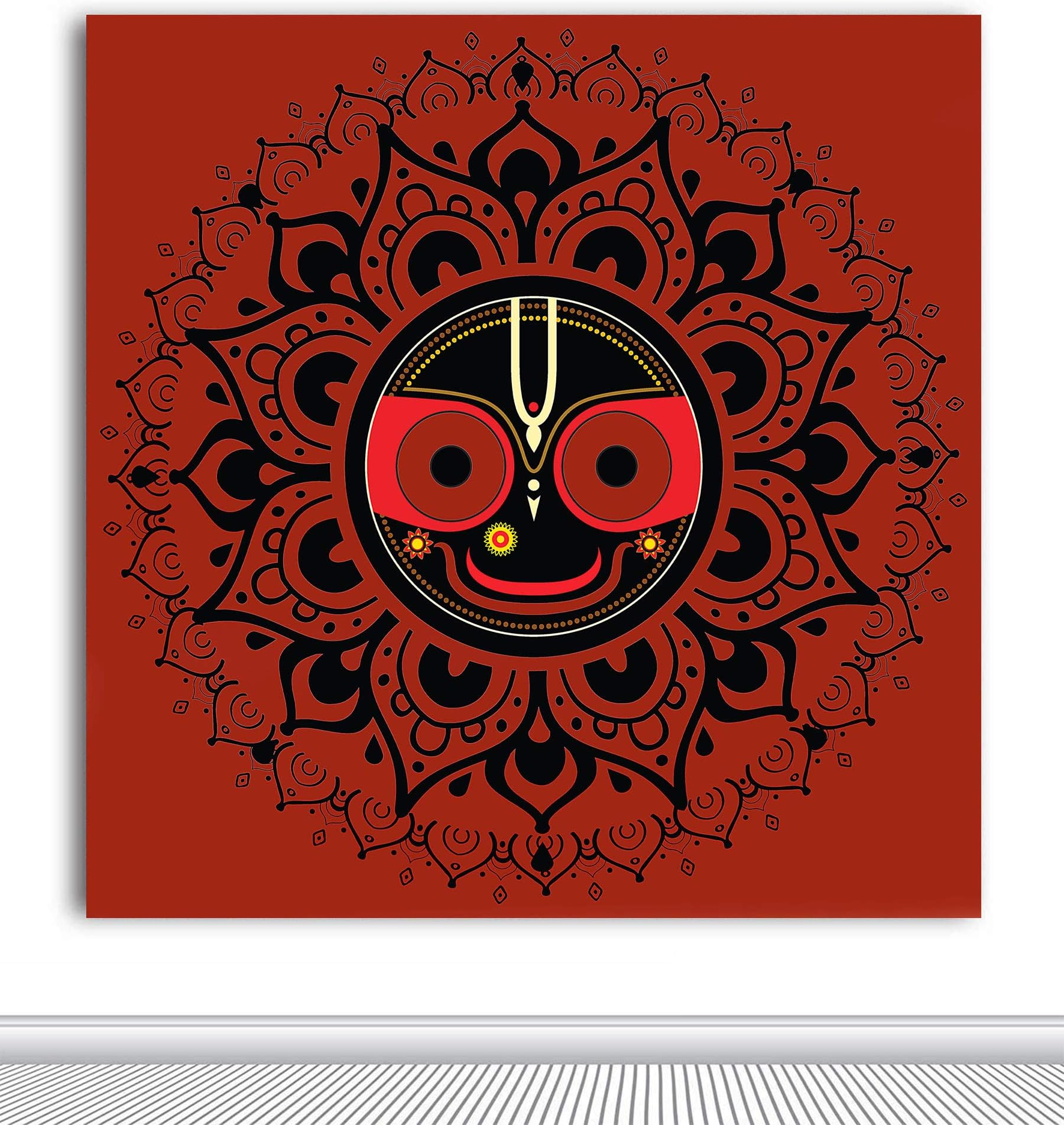 Tamatina Kalamkari Art Canvas Painting | Vidai Palki | Traditional Art painting for Home décor|Size - 36X36 Inches.j18