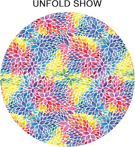 Miniatura 8 de Giwawa Mantel floral de acuarela arcoíris  Mantel de flores coloridas para mesa redonda de flores circulares de 60 pulgadas para picnic fiesta