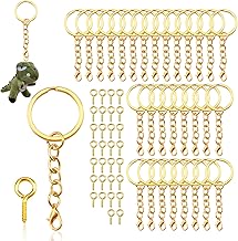 JINSIHU 30 Pièces Anneau Porte Clé Chainette Porte Clé Attache Porte Clés avec Chaîne 25 mm Attache Porte Clef Split Porte Clef Anneaux pour DIY Bricolage Bijoux Support Porte Clé Sacs Décor (Or)